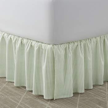 Laura Ashley Classics 100% Cotton - Ruffled Bedskirt  Green- King