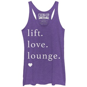 Women's CHIN UP Lift Love Lounge Racerback Tank Top - 1 of 3