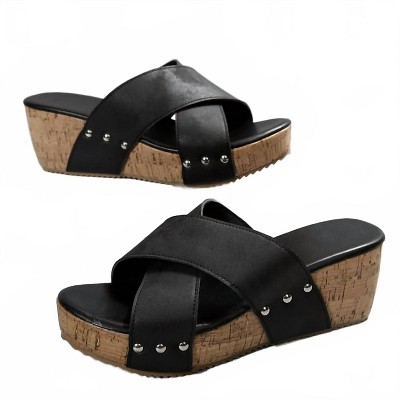 Women's Wo's Open Toe Wedge Sandals - Trendsi