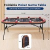 SereneLife 6ft Foldable Poker Game Table - Casino Style with Cushioned Rails & Cup Holders (SLPT760) - Green/Black - 3 of 4