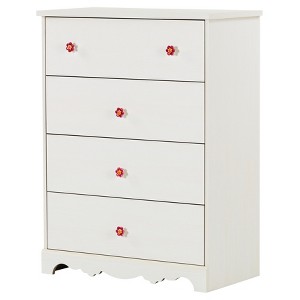 Lily Rose 4 - Drawer Chest - White Wash - South Shore