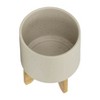Okak Modern Ceramic Plant Pot with Wooden Stand Elevated Flower Planter for Herbs, Vegetables, Fruits, Indoor&Outdoor, 2 Pack&1 Pack,10 Options - 4 of 4