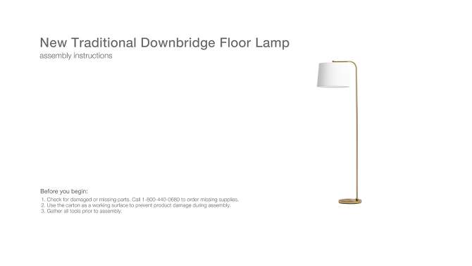 New Traditional Downbridge Floor Lamp Brass - Threshold™, 2 of 9, play video