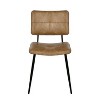 Homy Casa Faux Leather Dining Chairs with Padded Seat & Black Metal Legs, Set of 2, Cognac - 4 of 4