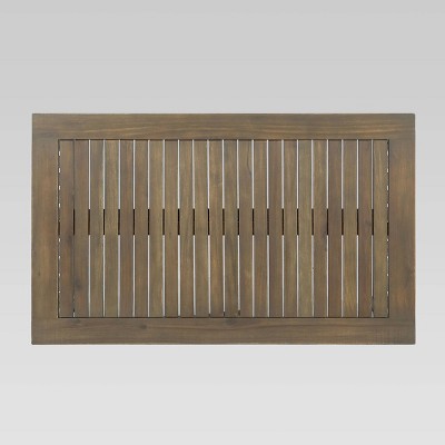 Grace Broad Acacia Wood Outdoor Coffee Table in Gray