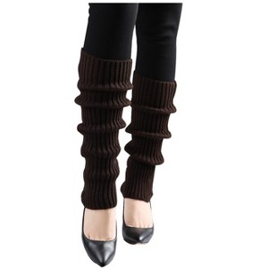 INSPIRE CHIC Women's Knitted Solid Color Warm Knee High Length Ribbed Leg Warmers - 1 of 4