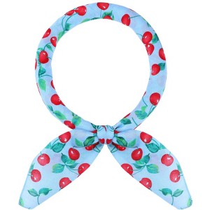 INSPIRE CHIC Women's Floral Printed Blended Cotton Small Square Neck Scarves 21.7x21.7" 1Pc - 1 of 4