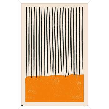Trends International Geometric - Orange Framed Wall Poster Prints
