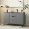 Bella Depot 47.2" Sideboard Buffet Cabinet with 3 Drawers & 2 Doors - 3 of 4