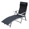 Resenkos Outdoor Folding Chaise Lounge Chair, Portable Lightweight Reclining Sun Lounger With 7-Position Adjustable Backrest & Pillow, - 2 of 4
