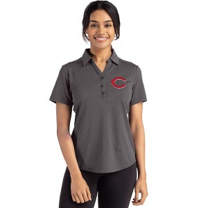 Cincinnati Reds Cutter & Buck Forge Eco Stretch Recycled Womens Short Sleeve Polo - 1 of 1