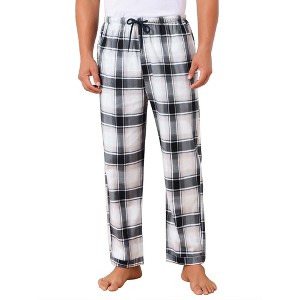 INSPIRE CHIC Men's Elastic Waist Drawstring Plaid Pajama Sleep Pants - 1 of 4