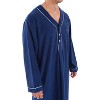 ADR Men's Sleep Shirt, Soft Plush Fleece Men's Nightshirt, Warm Long Henley One Piece Pajama - 3 of 4