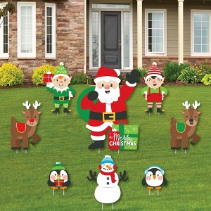 Big Dot of Happiness Very Merry Christmas - Yard Sign and Outdoor Lawn Decorations - Holiday Santa Claus Party Yard Signs - Set of 8 - 1 of 4