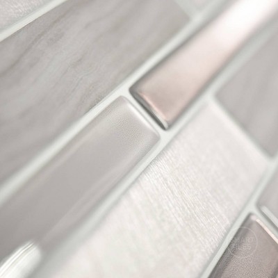 Milano Grigio Peel and Stick Vinyl Backsplash Tiles, 4-Pack