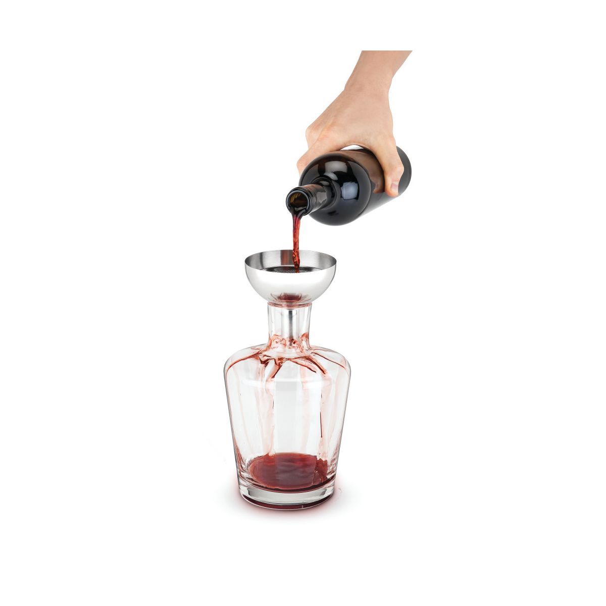 True Fountain Aerating Decanter Funnel and Mesh Strainer, Durable Stainless Steel, 2-Piece Set, Wine Aerator and Sediment Filter for Home Bar Gifts - thumbnail 6