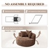 WJSHome Oversized Round Chair Lounge Chaise Indoor,Upholstered Corduroy Deep Seat Sofa With 3 Pillows,Comfy Sleeper Boneless Couch - 4 of 4