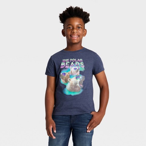 Детские Cat & Jack Boys' Short Sleeve 'The Polar Bears' Graphic T-Shirt - Cat & Jack™ Navy Blue M
