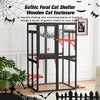 Sevobal Pet Carriers, Gothic Cat Cages Indoor Enclosure with Platforms and Hammock for 1-3 Cats, Black, 39.4"*33.3"*63.8" - 2 of 4
