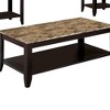 47.5" Cappuccino Faux Marble Top Coffee Table with 2 Matching End Tables and Open Storage Shelves - 4 of 4