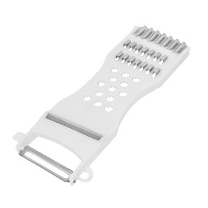 Unique Bargains Plastic Metal Multi-functional Durable Peeler 6.7" x 2.8" x 0.4" White 1 Pc - 1 of 3