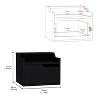 Vynxaria Busan Modern Floating Nightstand with Single Drawer and Two-Tiered Shelves - 4 of 4