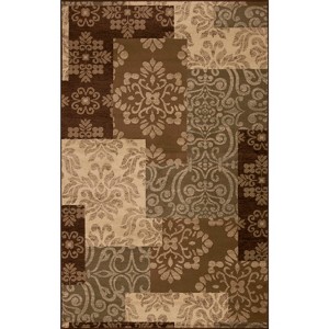 Floral Medallion Blocks Geometric Power-Loomed Living Room Bedroom Entryway Indoor Area Rug or Runner by Blue Nile Mills - 1 of 4