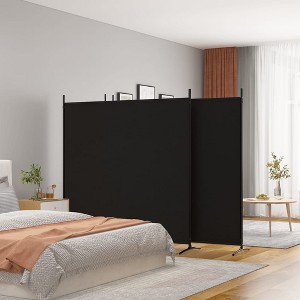 vidaXL 4-Panel Room Divider Black 274.8"x70.9" Fabric - 1 of 4