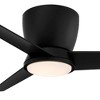 52" Casa Vieja Modern Outdoor Hugger Ceiling Fan with Dimmable LED Light Remote Control Black Opal Glass Damp Rated for Patio Exterior - 3 of 4