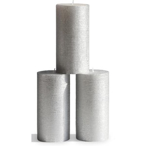 Large Pillar Candles 3x6 Inch ¨C Set of 3 Unscented Dripless Candles, Long Burning Rustic Finish for Weddings, Home Decor - 1 of 4