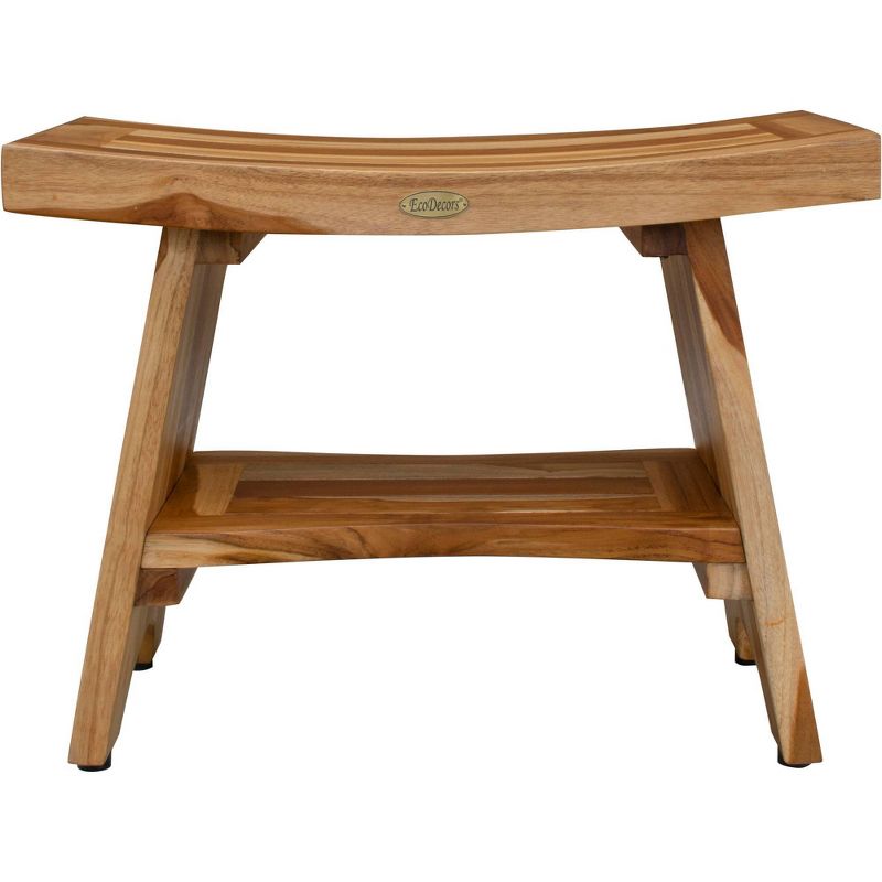 24&#34; Serenity ED966 Wide Teak Shower Bench with Shelf - EcoDecors, 3 of 11