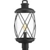 Progress Lighting Hollingsworth 1-Light Outdoor Black Post Lantern with Clear Seeded Glass - 2 of 2