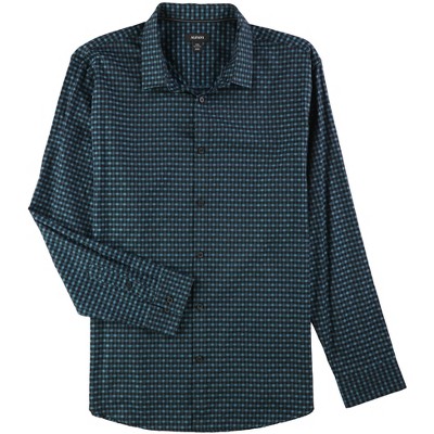 Alfani Mens Checkered Button Up Shirt
