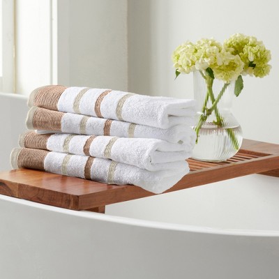 Skl Home 2pc Mirage Fringe Hand Towel Set Blush: 100% Cotton, Jacquard ...