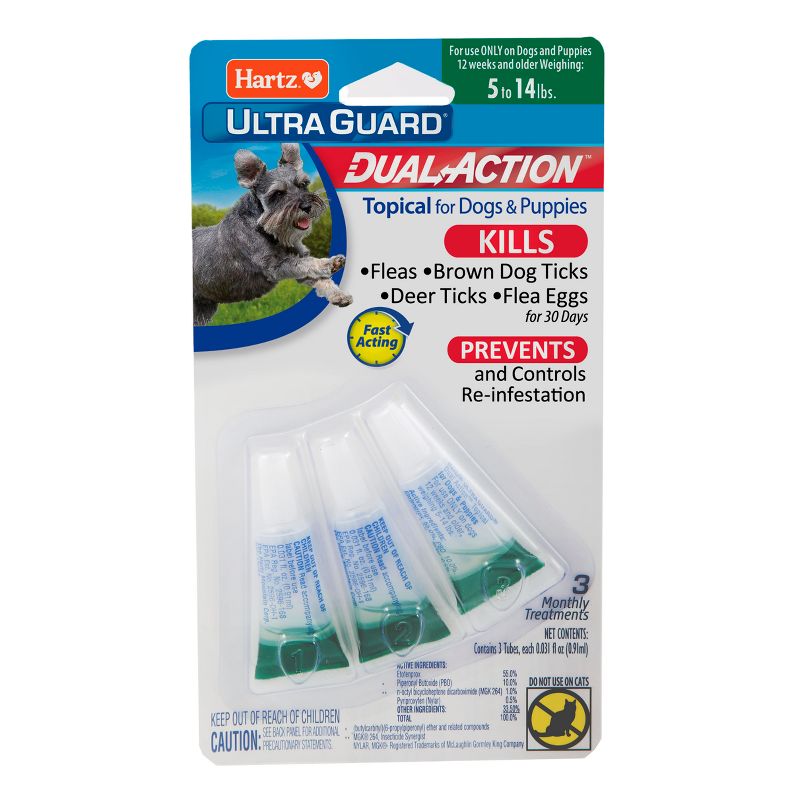Hartz Dual Action Insect Prevention - 5 to 14lbs - 3ct, 1 of 6