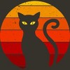 Junior's Design By Humans Vintage Retro Sunset Halloween Black Cat I By lemonpepper T-Shirt - 2 of 3