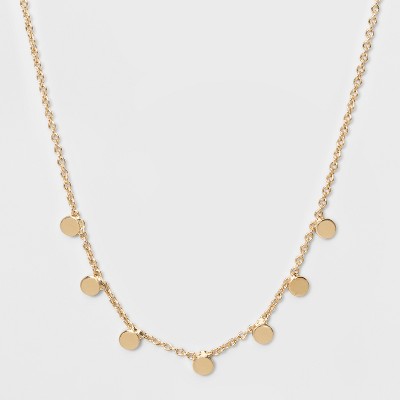 Filigree Disc With Glitter Layered Necklace - A New Day™ Gold : Target