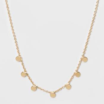 Disc Charm And Chain Layered Necklace - Universal Thread™ Gold : Target