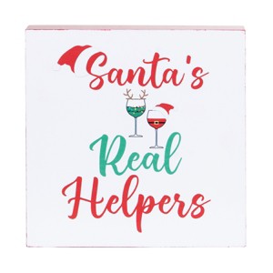 C&F Home Santa's Real Helpers Shelf Block - 1 of 4