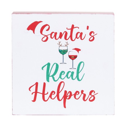 Carol & Frank Santa's Real Helpers Shelf Block : Target