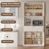 Tall Kitchen Pantry Cabinet, 70" Pantry Storage Cabinet with Countertop, Fluted Kitchen Hutch Cabinets with Doors and Drawer, Freestanding Cupboard - 4 of 4