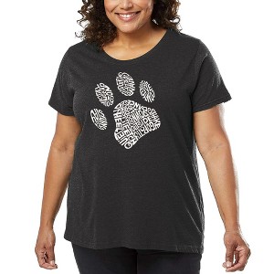 LA Pop Art Women's Word Art T-shirt - Dog Paw - 1 of 4