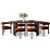 7-Piece Dining Table Set with Velvet Chairs, Modern Oval Black Table & Upholstered Armchairs with Metal Legs for Dining Room-Maison Boucle - 2 of 4