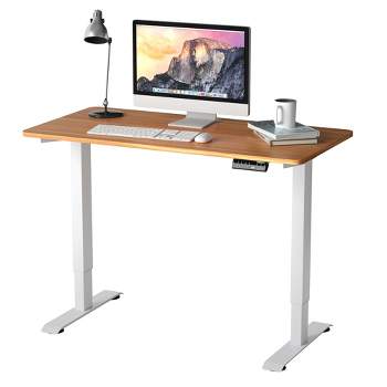 Costway Electric Adjustable Standing Desk Stand up Workstation w/Control Maple