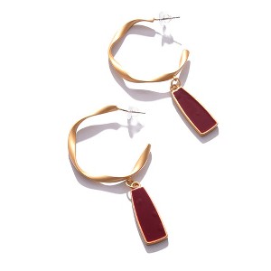 SOHI Women's Red  Enamel Drop Earrings - 1 of 3