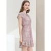 INSPIRE CHIC Women's Ruffle Sleeve Self-Tie V Neck Mini A-Line Floral Dress - 4 of 4