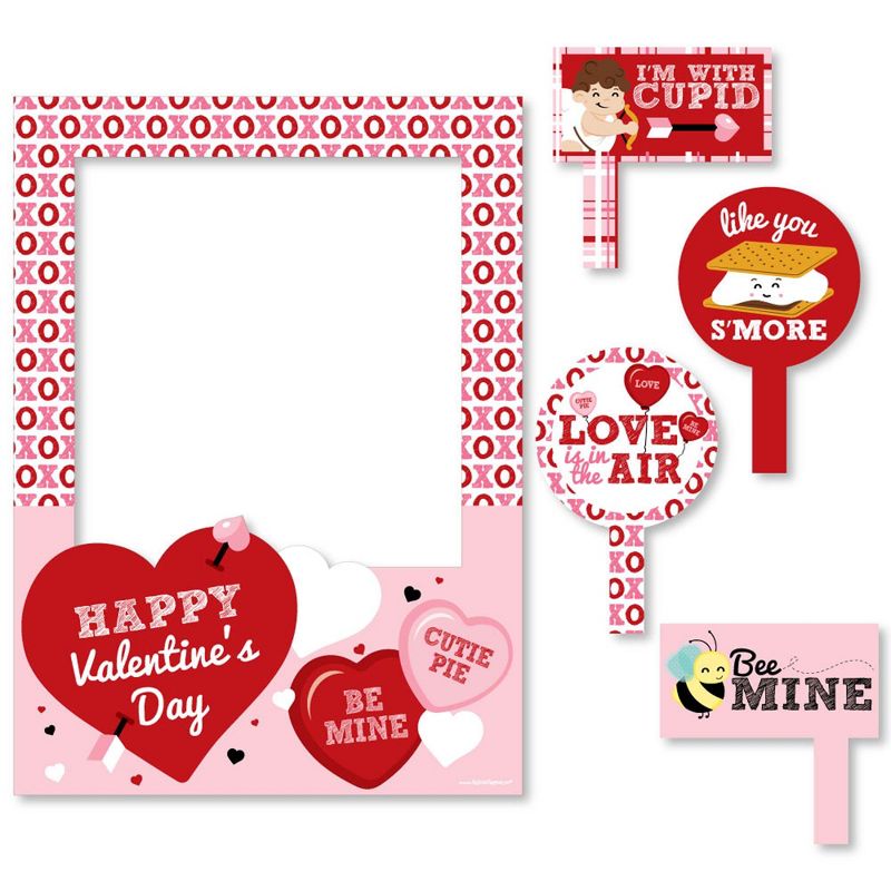 Big Dot of Happiness Conversation Hearts - Valentine's Day Party Selfie Photo Booth Picture Frame & Props - Printed on Sturdy Material, 1 of 8