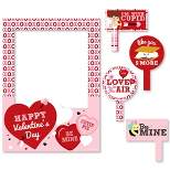 Big Dot of Happiness Conversation Hearts - Valentine's Day Party Selfie Photo Booth Picture Frame & Props - Printed on Sturdy Material