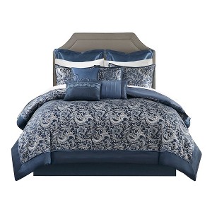 Gracie Mills Pruitt 24-Piece Jacquard Paisley Room-in-a-Bag Set - 1 of 4