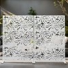 Lirago White 72 in. Galvanized Metal Outdoor Privacy Screens Garden Outdoor Fence - 2 of 4